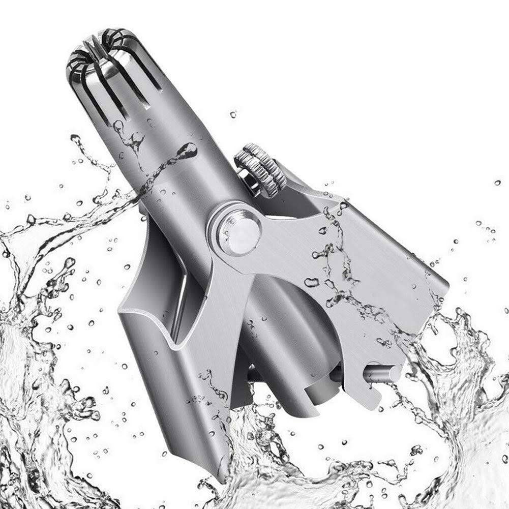 Ostin Stainless Steel Ear and Nose Hair Trimmer for Men Manual/Rotary Trimming Machine, Allergy-free, Portable, Waterproof, Painless Trimmer with Twelve Dual-Edged Blades (No Batteries Required)
