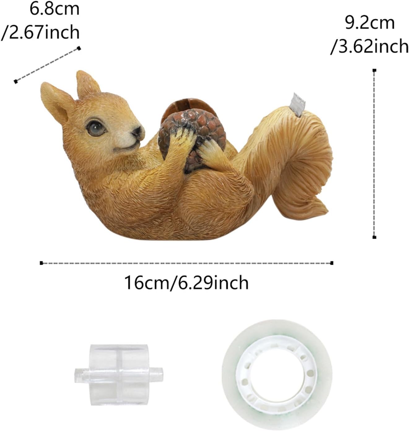 Tape Dispenser Roll Holder Funny Animal Office Supplies, Resin Desk Tape Cutter, Unique Desk Accessory (Squirrels)
