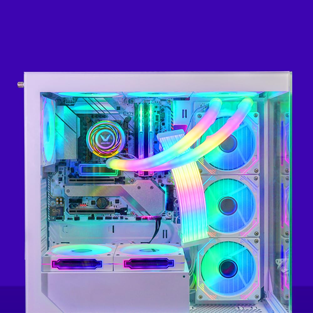 TZMRIT PC Cable RGB ARGB PSU Cable Cover Extension Kit for Motherboard GPU (24PIN BK)