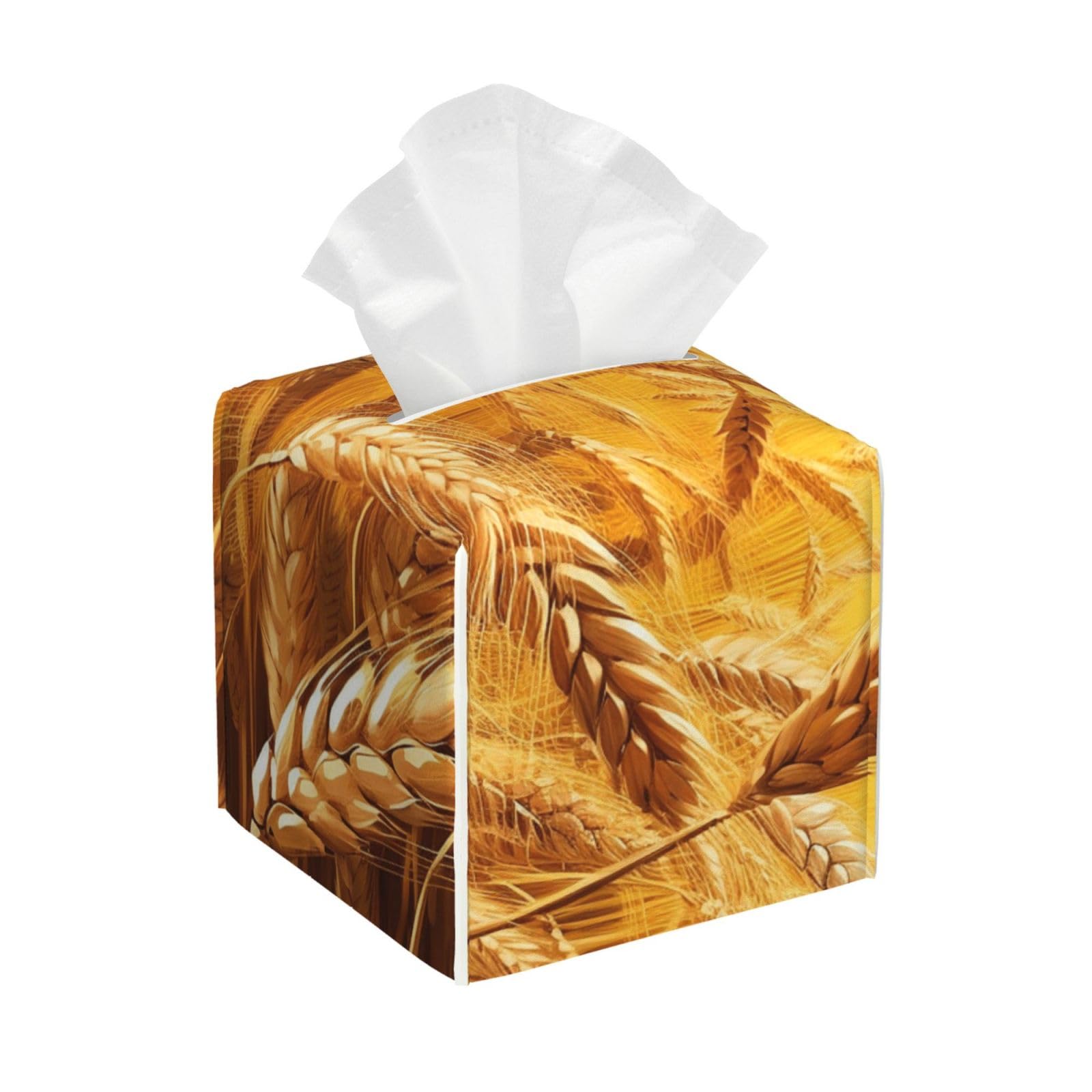 Golden Wheat Field Tissue Box Cover Square Cube Boxes