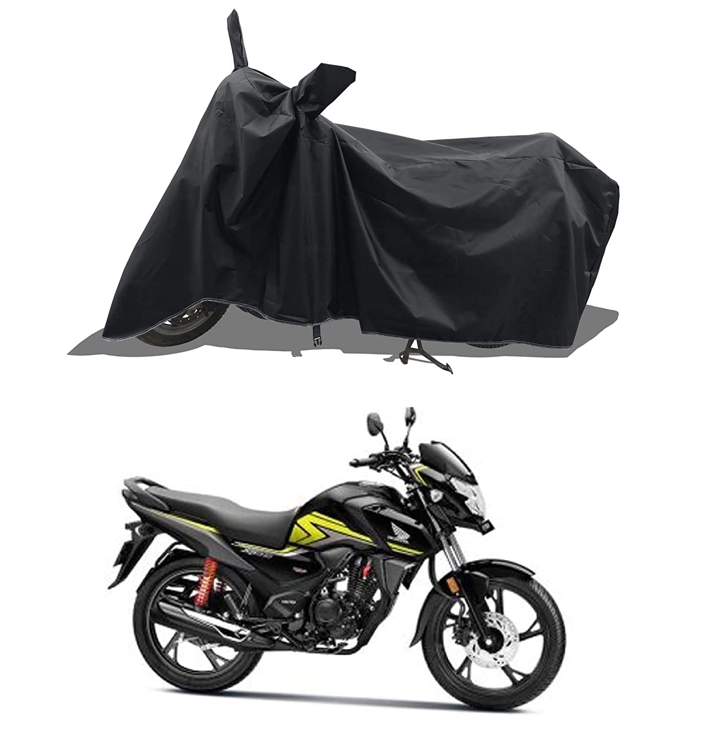 Nishi UV Protection & Dustproof Cover for Bike Suitable for All 125 CC Bikes: Honda SP/CB Shine/TVS Raider/Bajaj Platina/Hero Passion/Hero Glamour etc (Black)