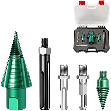 50mm Log Splitting Drill Bit with Anti-Stuck Tech, Heavy-Duty Firewood Splitter Wet & Dry Wood | S-DS-Pl-us/S-DS-Max Compatible | Quick-Change Detachable Head