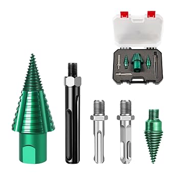 50mm Log Splitting Drill Bit with Anti-Stuck Tech, Heavy-Duty Firewood Splitter Wet & Dry Wood | S-DS-Pl-us/S-DS-Max Compatible | Quick-Change Detachable Head