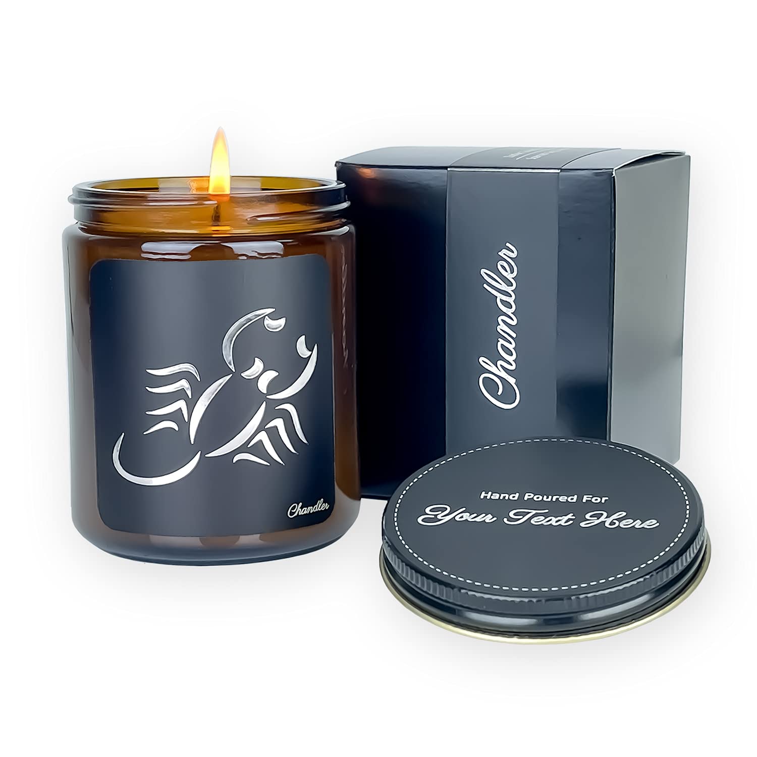 Zodiac Sign Collection - Scented Soy Candle - Customized Birthday Gift by Chandler Studio (Scorpio, Egyptian Amber)