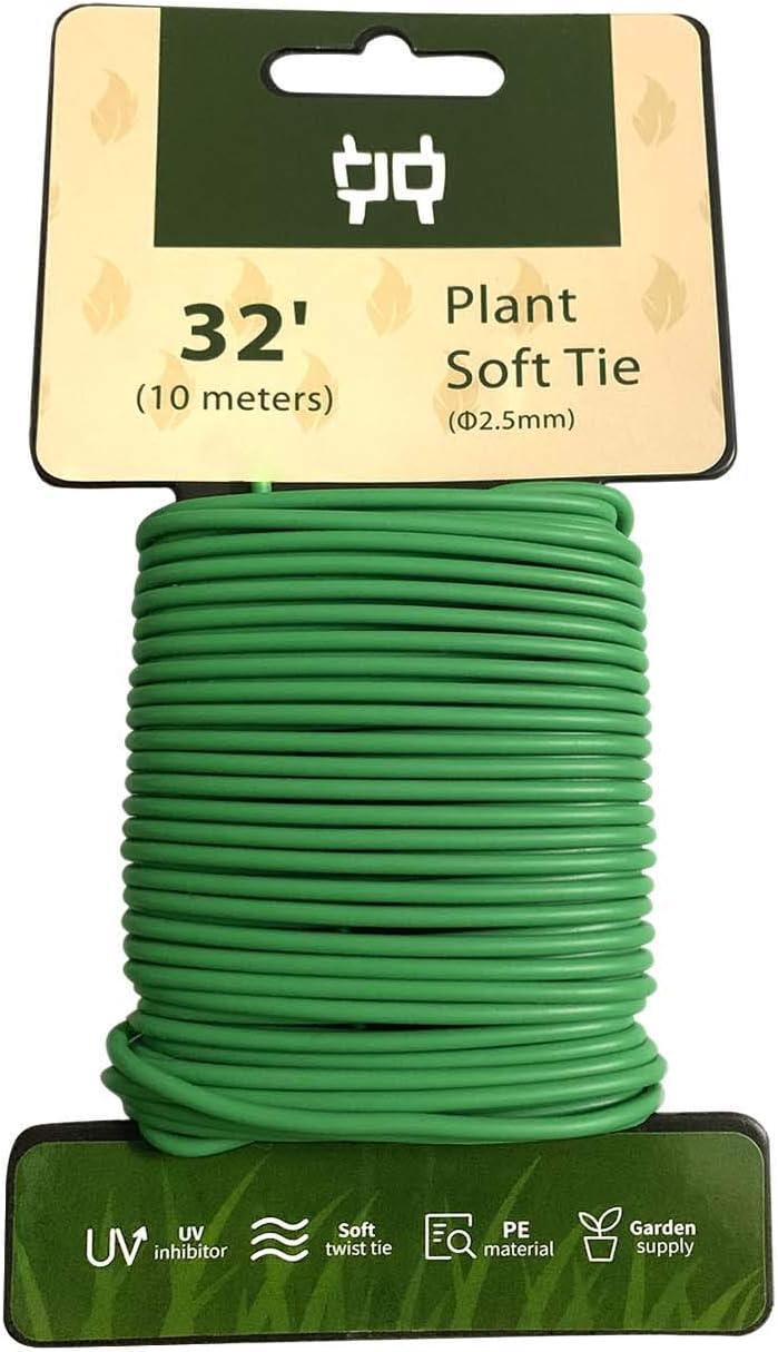 HHMM 32.8 ft Soft Plastic Coated Wire Tie 2.5mm for Garden Plant Support