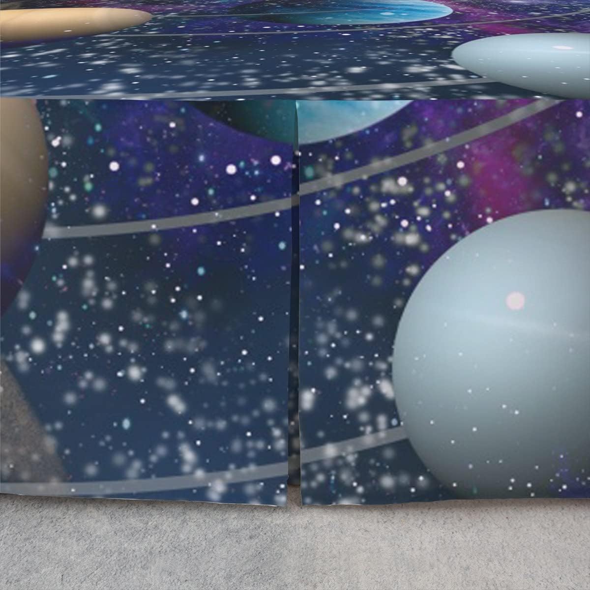 Erosebridal Galaxy Series Bed Skirt, 3D Starry Sky Bed Skirts Outer Space Planet Nebula Decor Blue Purple Bedskirt Universe King Size Adult Women Boys Girls Ultra Soft Breathable Bedding Set