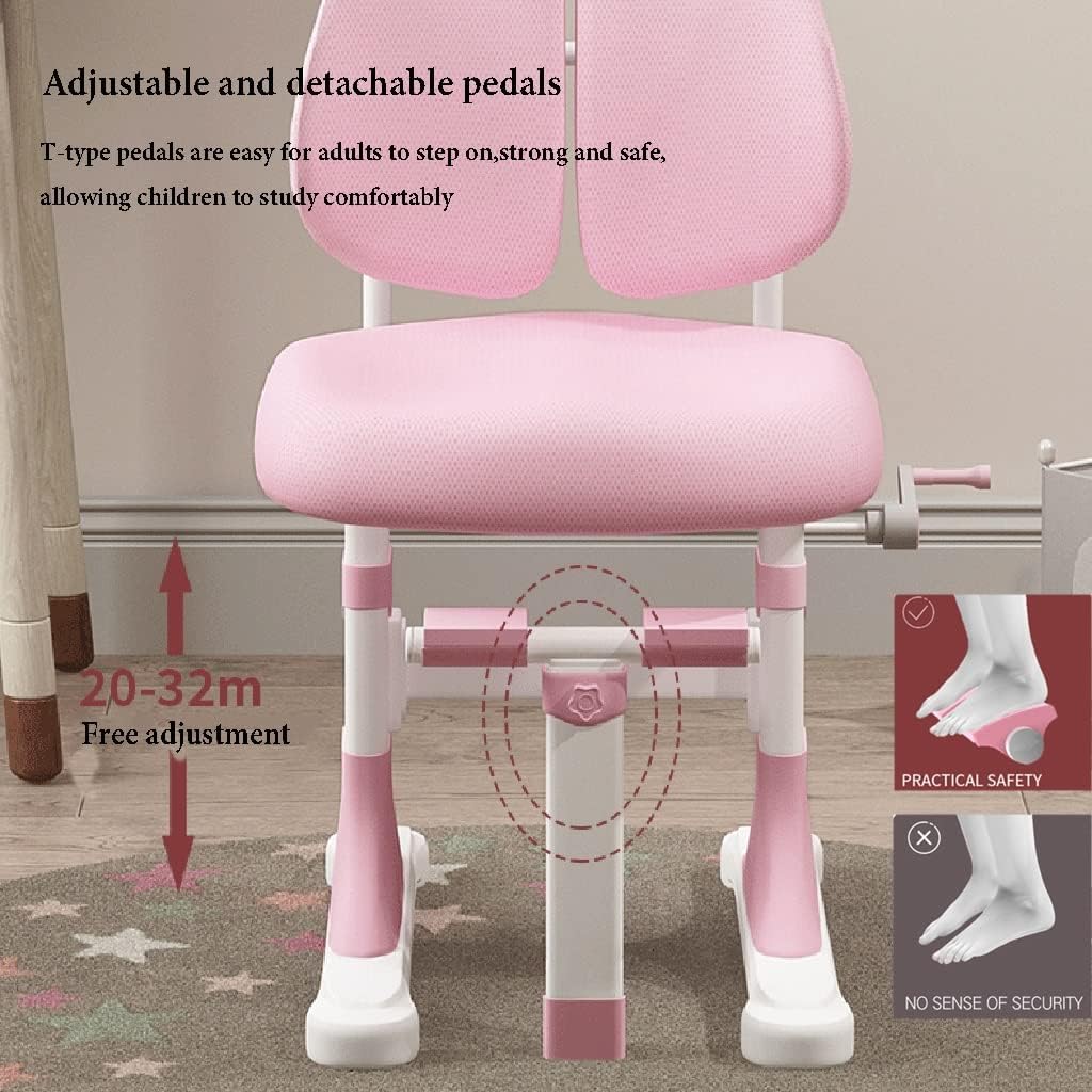 Kids Task Chair Boys Girls Kids Desk Chair Height Adjustable Children Study Chair Child Computer Desk Chair with Ergonomic Backrest,Easy to Assemble,for Reading (Color : /Pink)
