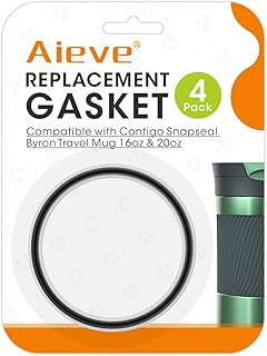 Aieve 4 Pack Replacement Rubber Lid Seals for Contigo Byron Travel Mug, Replacement Lid Gasket Compatible with Contigo Coffee Travel Mug 470ml, 16oz & 20oz