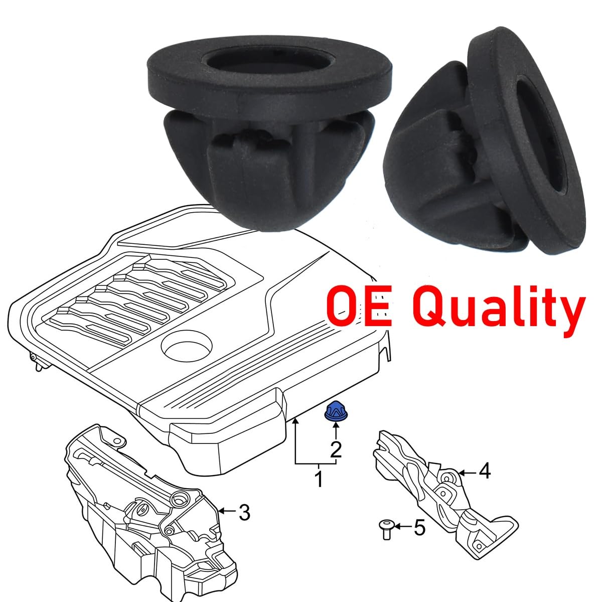 Amazon.com: 4X Engine Top Cover Trim Rubber Mount Grommet Bush 