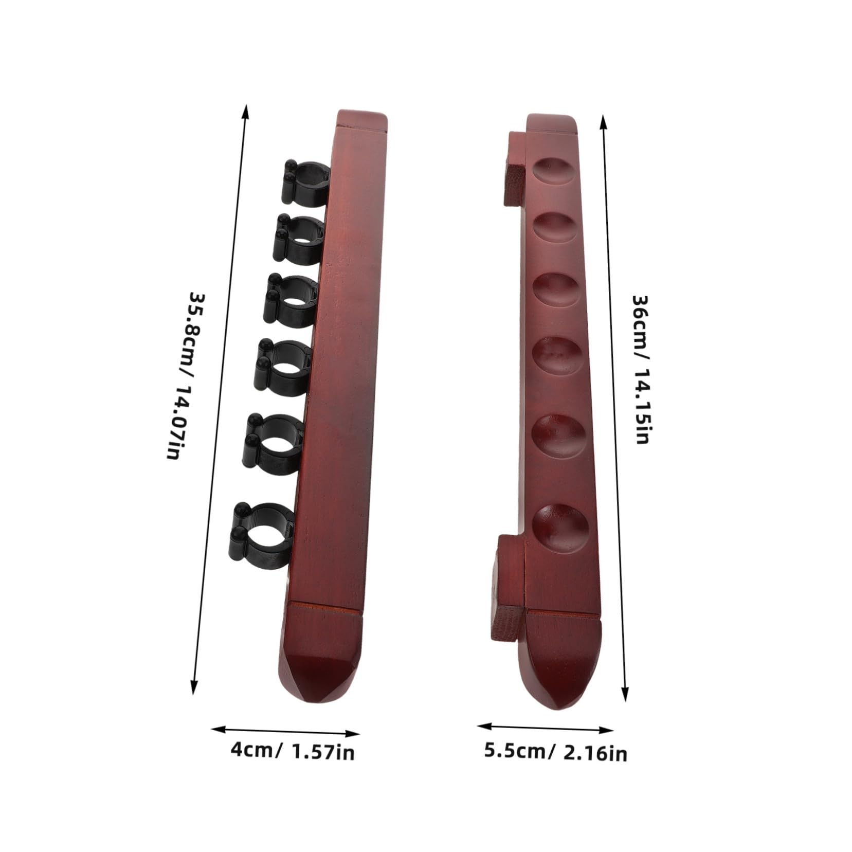 Kisangel Lot De 2 Supports De Queues De Billard en Bois Support De Rangement pour Queues De Billard À 6 Emplacements pour Salle De Jeux