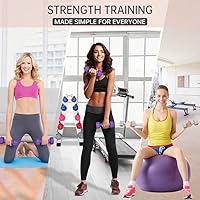 Vista 5 de Adjustable Rubber Coated Dumbbell Set with Vertical Storage Rack 5-15 lbs for Home Gym Strength Training