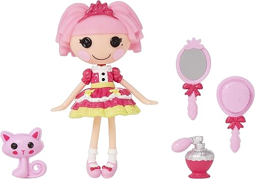 Lalaloopsy Mini muñeca Jewel Sparkles con mini gato persa para mascotas mini muñeca princesa de 3 pulgadas con accesorios en paquete de casa