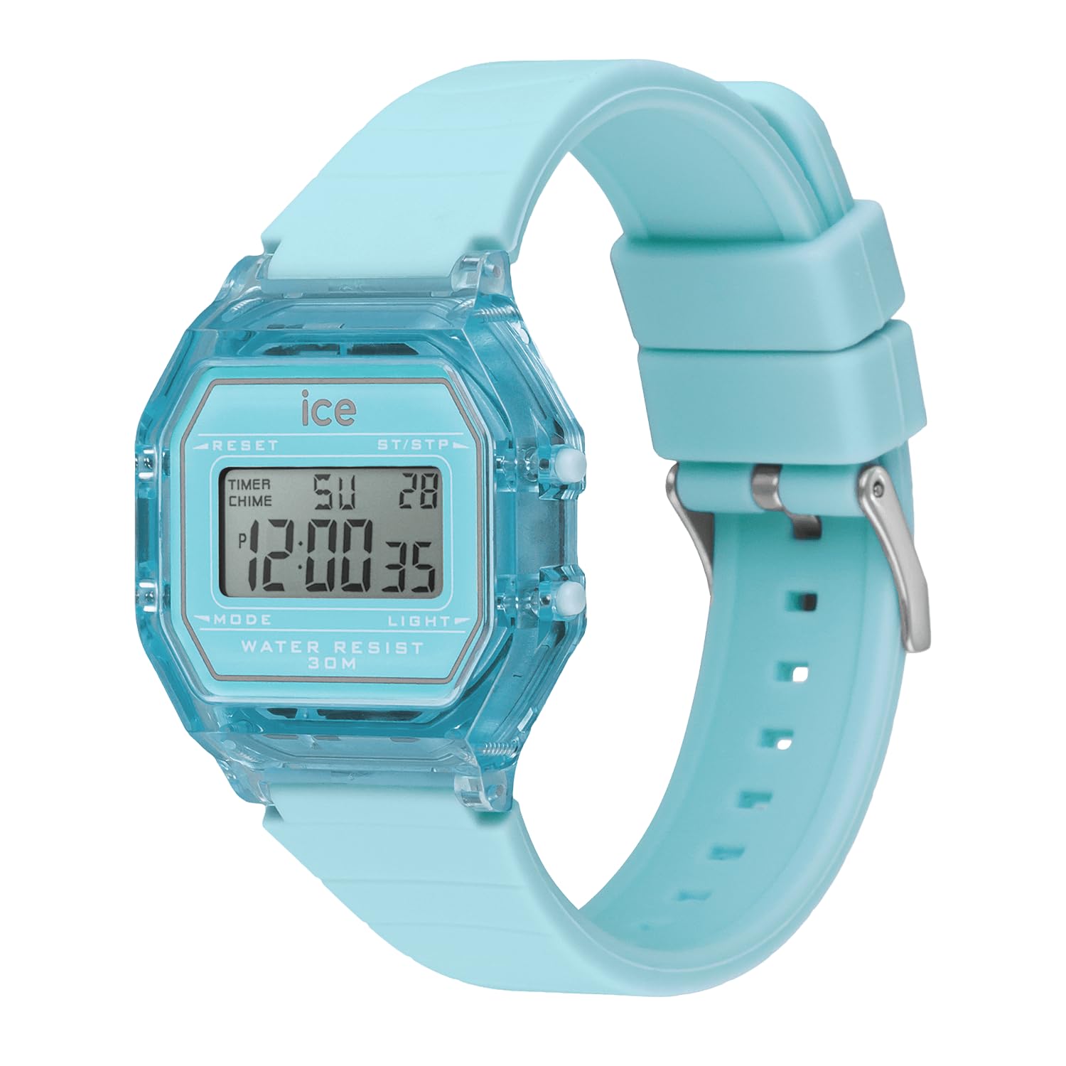 ICE-WATCH - Ice Digit Retro Clear - Reloj con Correa de Silicona (Pequeño)
