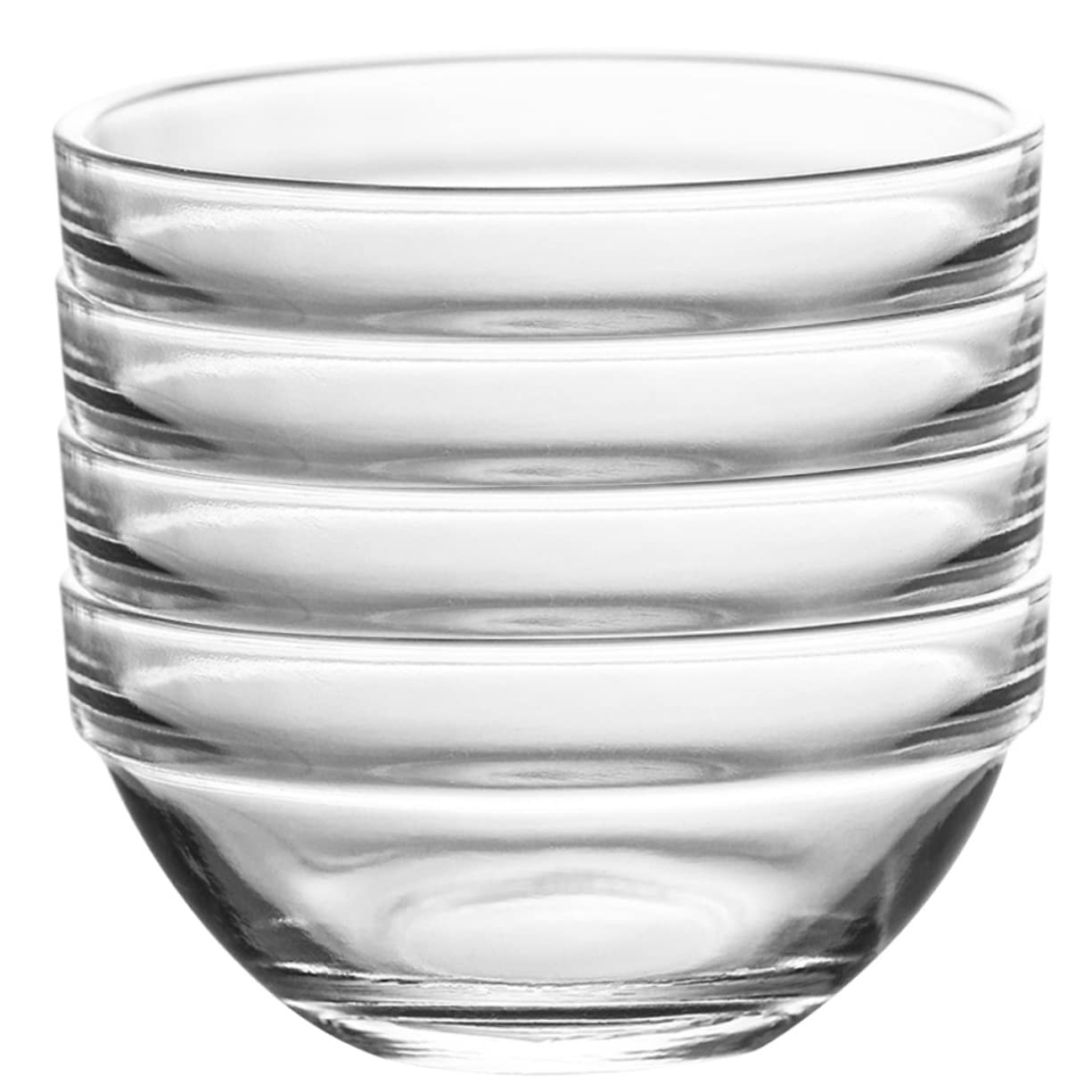 COLLBATH 4pcs Dessert Bowl Clear Dessert Cups Small Desert Bowls Mini Prep Bowl Clear Bowls Food Container Nut Bowls Dipping Bowl Food Prep Bowl Dip Bowls Glass Bowl for Dessert Transparent