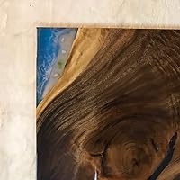 Vista 178 de Mesa de epoxi transparente, mesa de sofá con forma cuadrada, mesa auxiliar de resina de madera, mesa de centro de madera con borde natural para sala