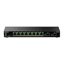 NETGEAR S350 Gigabit Ethernet PoE+ Smart Managed Essentials 10 porte Switch – 8 x 1G PoE+ @ 55 W, 2 x 1G SFP dedicata – Montaggio su tavolo o a muro (GS310TPv2)