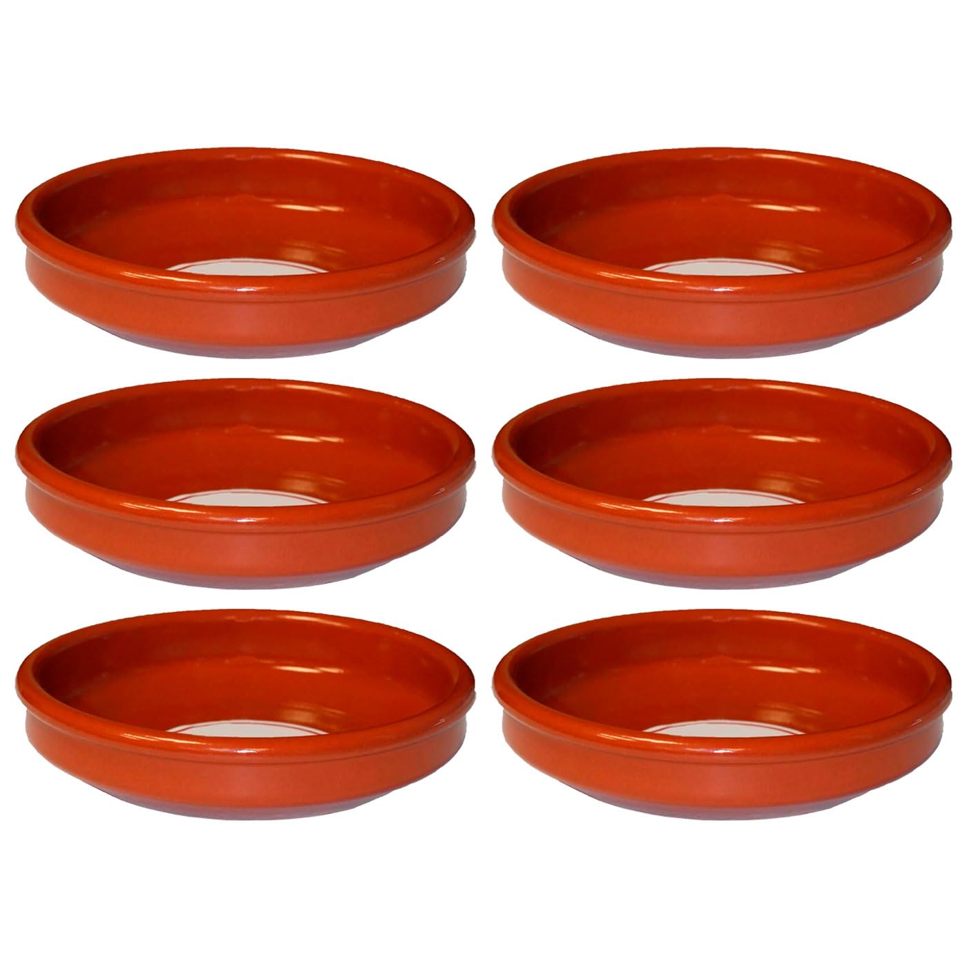 Acan Tradineur - Pack de 6 Cazuelas Redonda de Barro - Apta para vitro y Horno - Ideal para guisos y asados caseros - Ø 32 cm