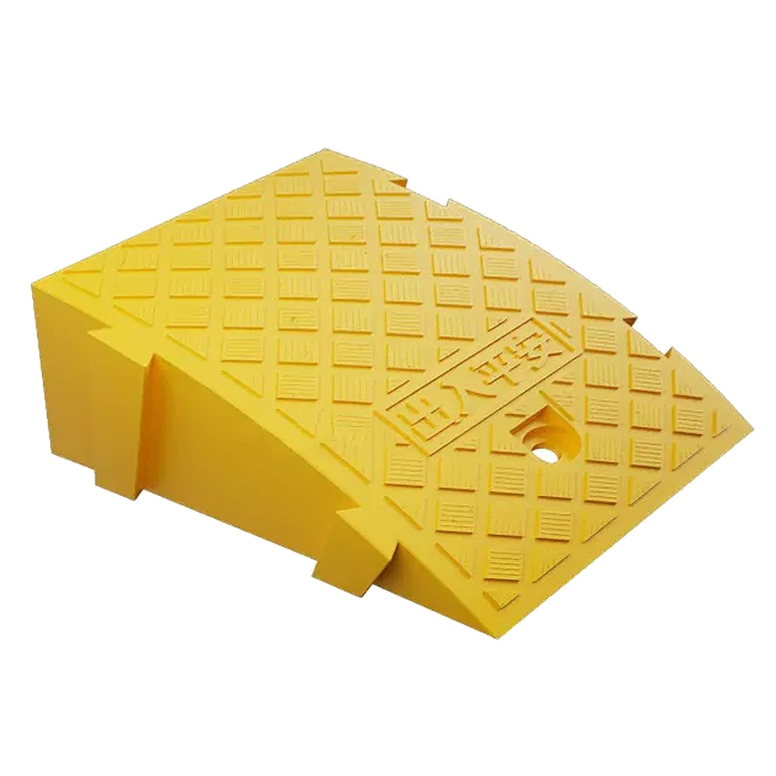 Generisch Robuste, tragbare Bordsteinrampe für Rollstühle und Fahrzeuge – Langlebige Kunststoff-Schwellenrampe, ideal für Einfahrten und Gehwege – 13 cm hoch, gelbes Sicherheitsdesign