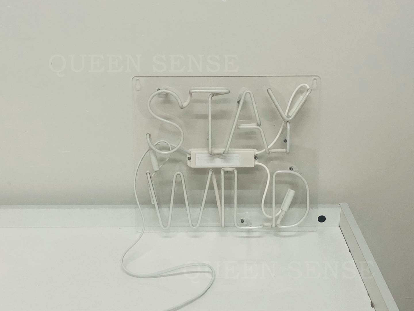 Queen Sense Stay Wild Neon Sign - 14 Inch Handmade Glass Tube Bar Light