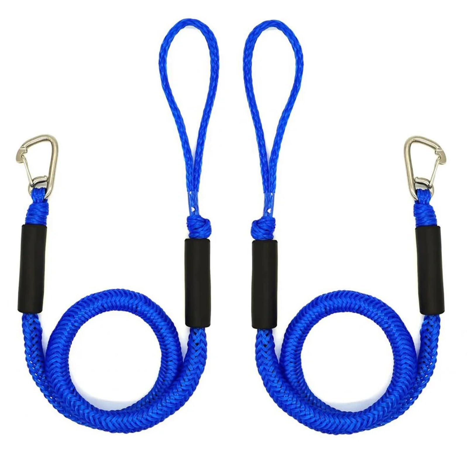 Soywim 2Pcs Blue Mooring Rope, 1/2Pcs Dock Lines Elastic Marine Rope Bungee Cords Shock Ties For Watercraft Jet Ski Pontoon Canoe Power Boat Accessories(2Pcs Blue)