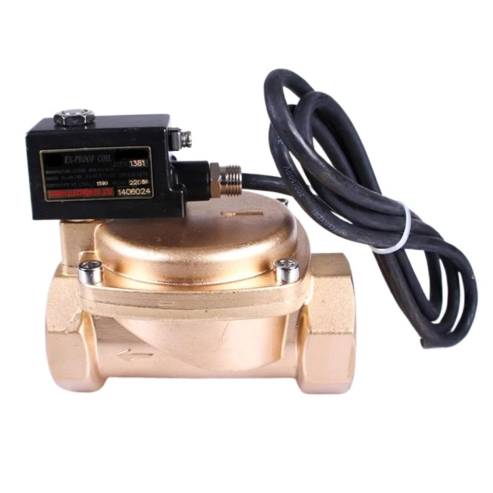 Jpvlcndj Dn50 High Pressure Explosion Proof Solenoid Valve Brass Ip65 Normally Closed 1.6Mpa Ac220v Dc24v For Water Oil Air(Ac220v)