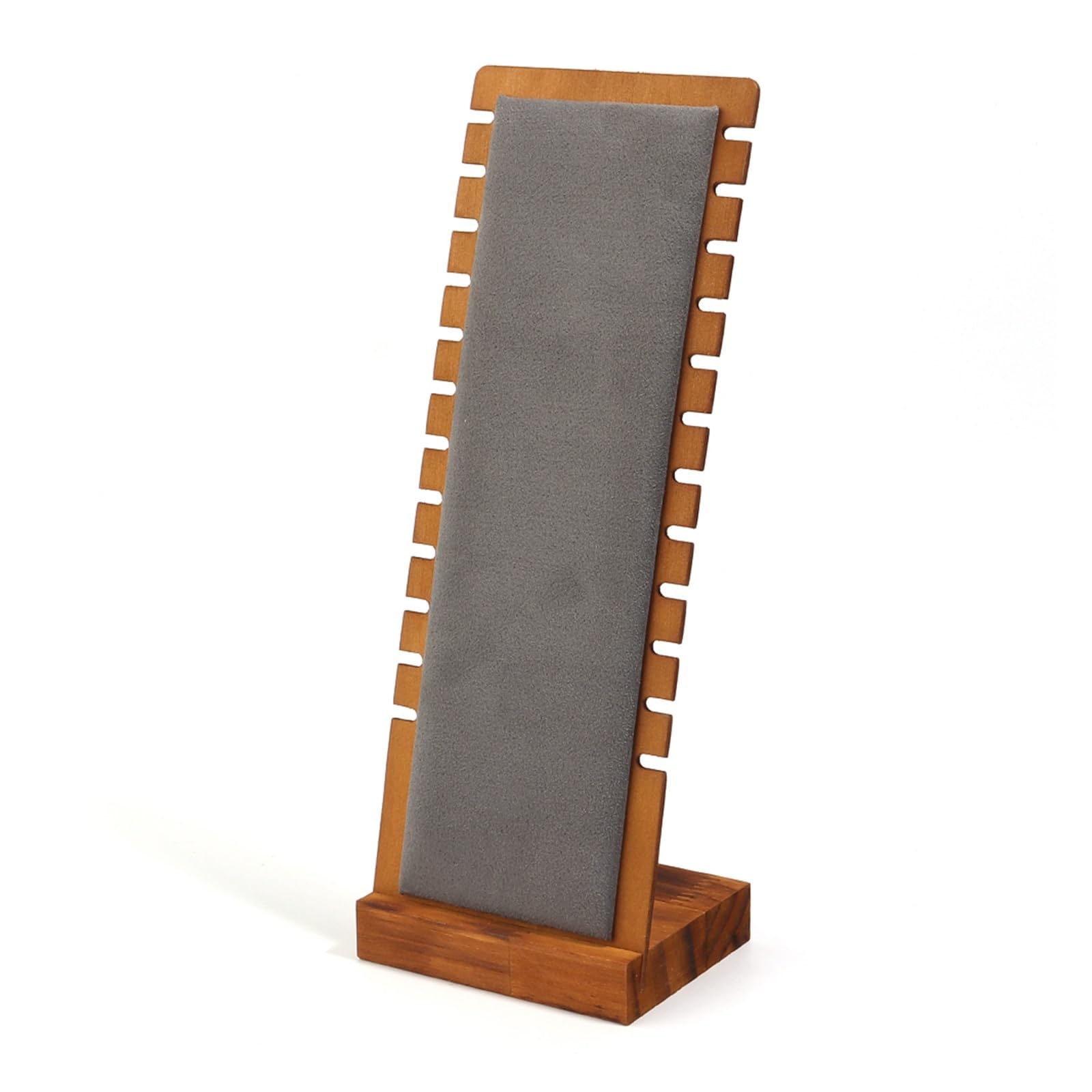 LNNXSZ Jewellery Stand 1pc Pine Wood Jewelry Display Stand Wooden Vertical Necklace Show Rack For Jewelry Display Prop Bracelet Necklace Storage Holder(27.5x10cm Grey)