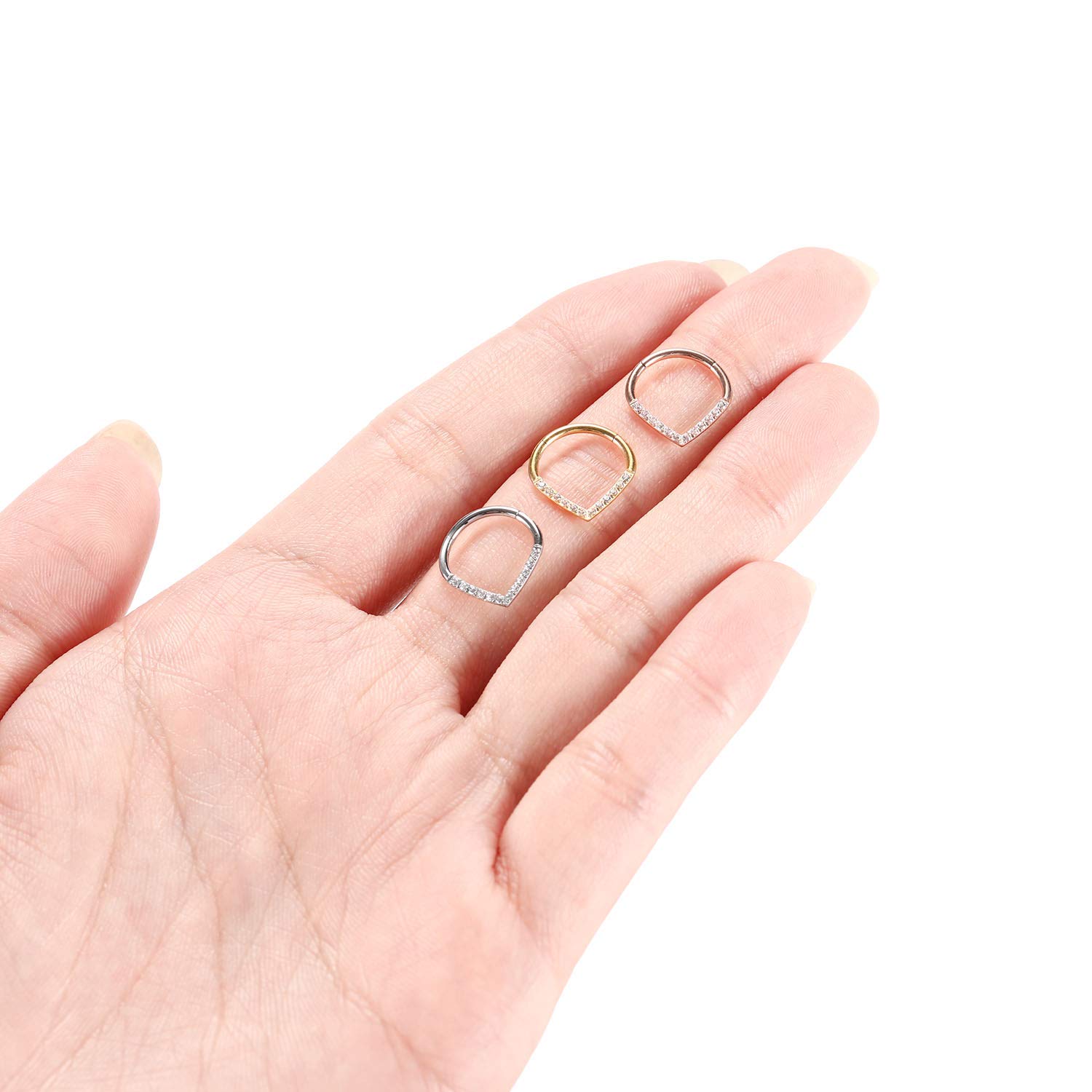 AROWRO 16G Septum & Daith Jewellery - 316L Surgical Steel Septum Rings, Daith Earrings, Nose Rings, Clicker, Rook, Helix, Lobe, Cartilage Piercing Jewellery - 3