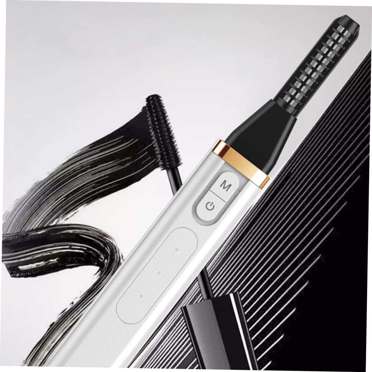 Beavorty 3 Piezas rizador de pestañas de maquillaje accesorios para pestañas cepillo de pestañas cabellos ondulados rizador de pestañas eléctrico rizador de calefacción USB AbS