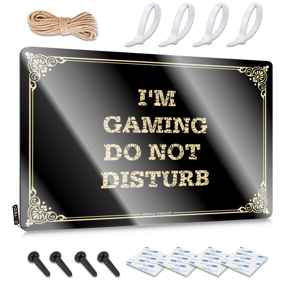 MWFKKADDB Tin Signs For Garage I'M Gaming Do Not Disturb Tin Sign Backyard Bar Decor Metal Vintage Signs(20X30CM)
