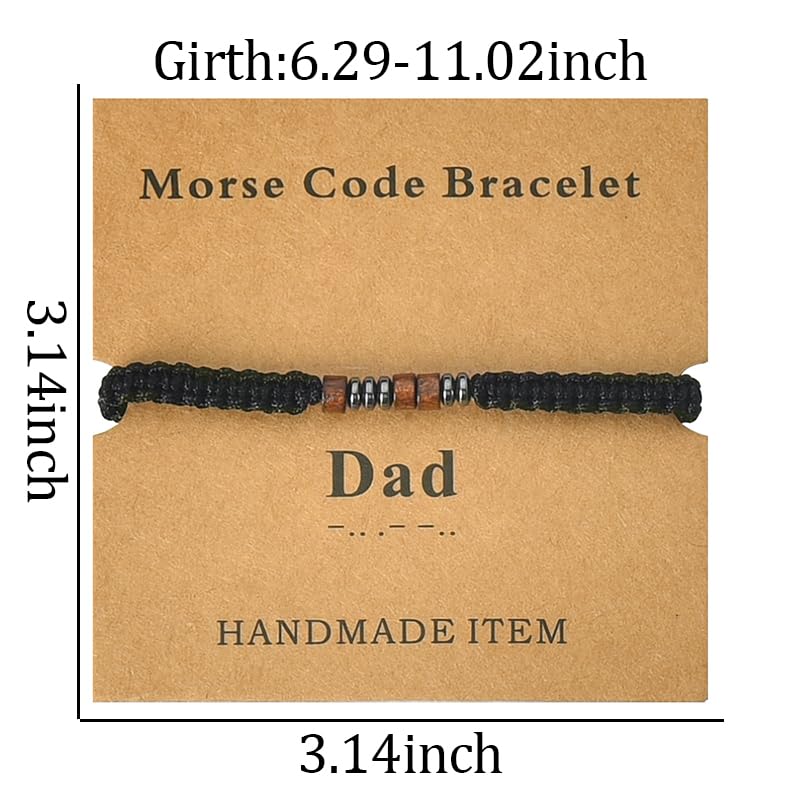 Image of Dad Father Gift for New Dad Daddy from Daughter Son Inspirational Bracelets for Men Dads Birthday Gifts for Daddy Christmas Valentines Gift for Father Dads Morse Code Bracelets