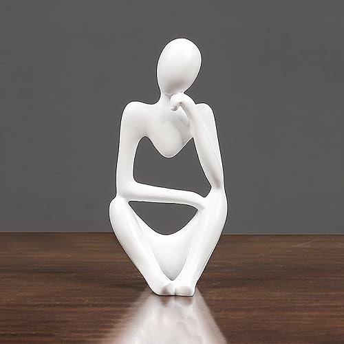 Miniatura 4 de Estatua dorada para decoración del hogar, 3 piezas de escultura de arte abstracto de resina, figuras coleccionables, decoración de estantería para