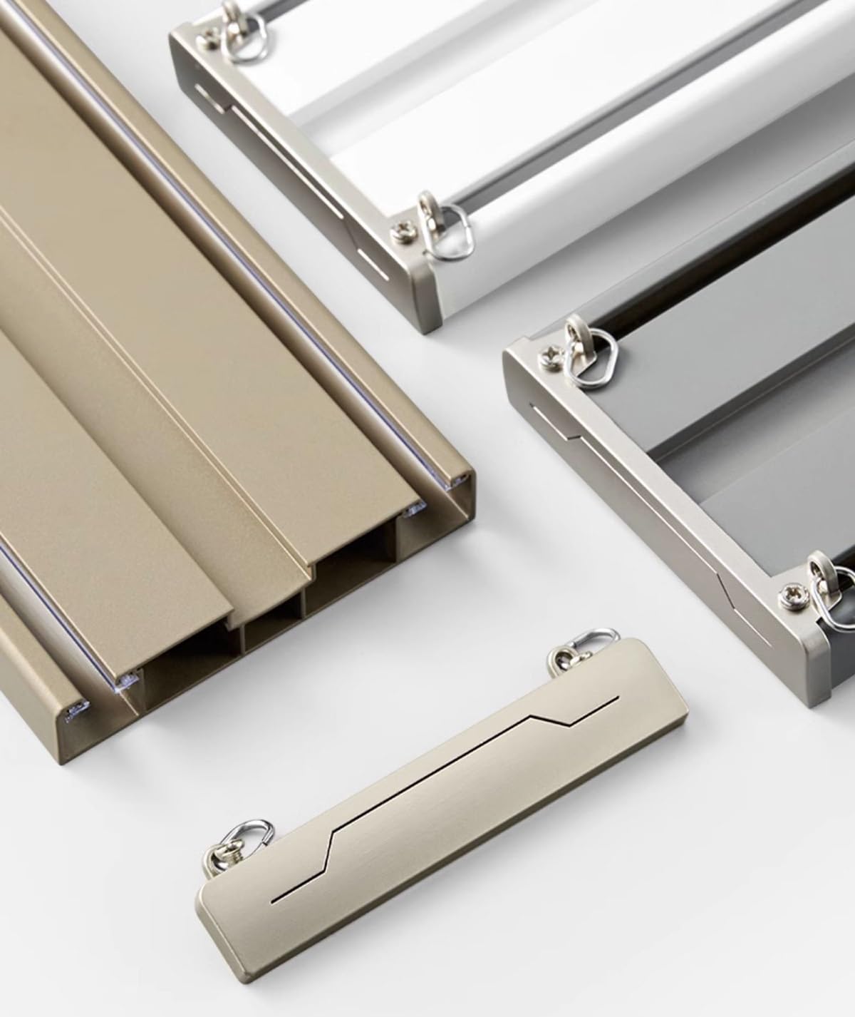 Rail de Rideau monté au Plafond pour Rideaux Rail de Rideau Double en Alliage d'aluminium Robuste avec Rouleaux Nano
