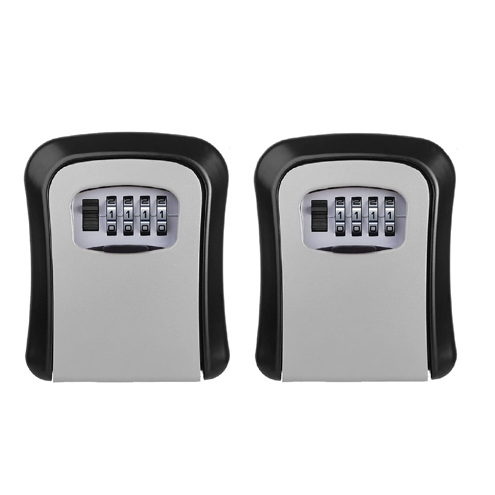 2PC Wall Mounted Key Lock Box, Outdoor Combination Lock, Waterproof Security Lockbox, Spare Key Storage for Garage School