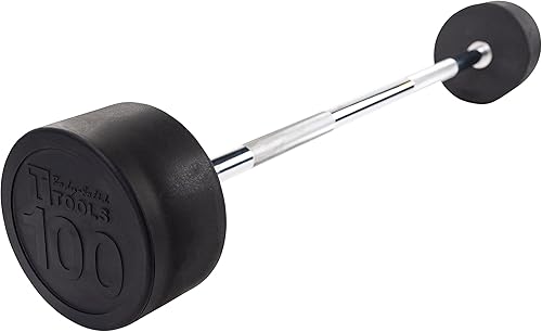Body-Solid Rubber Coated Fixed Weights Straight Barbells- Weighted Bar for Weightlifting Exercise, Bodybuilding, Strength Training, Squat Rack &