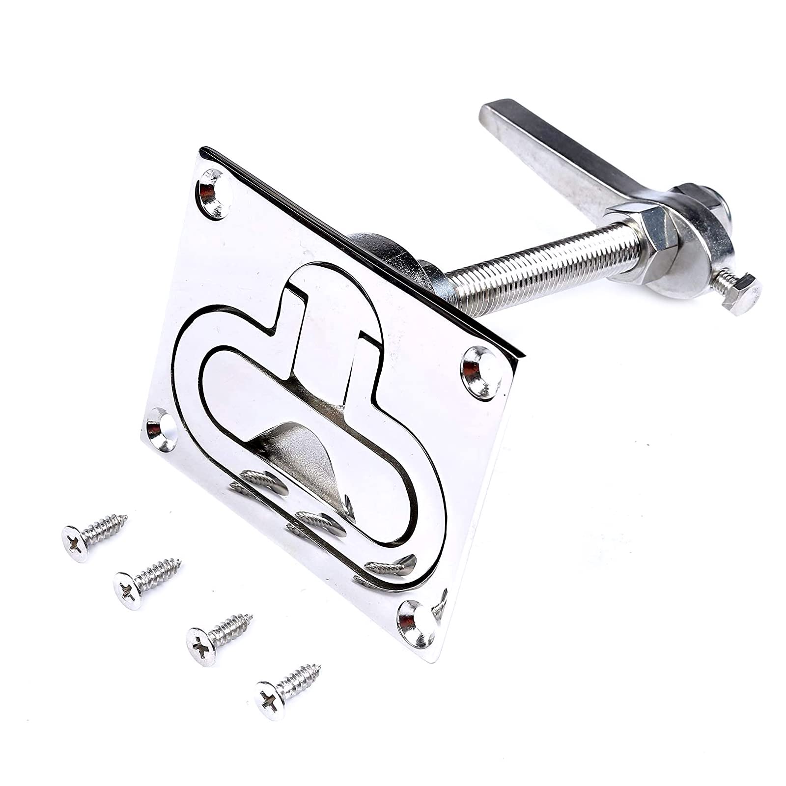 Mxeol Boat Cam Latch Locking Hatch Latches Marine Flush Turning Lock Lift Handle W/Fasteners