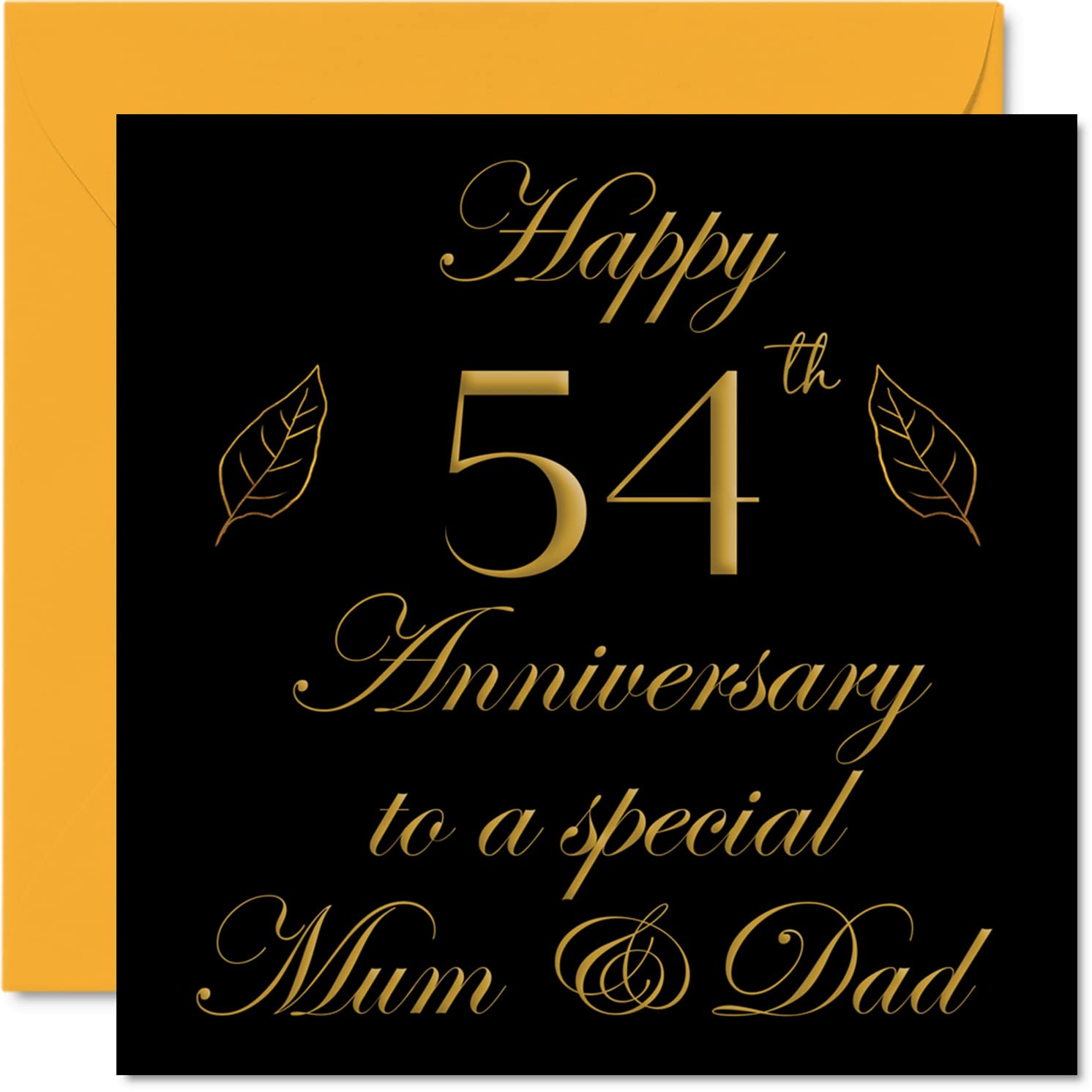 Special 54th Anniversary Card for Dad Mum Parents - Special Mum & Dad - Happy 54 Wedding Anniversary Cards from Son Daughter Family, 145mm Greeting Cards for Anniversaries