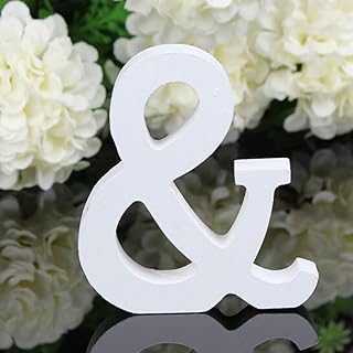 Totoo Decorative Wood Letters, Hanging Wall 26 Letters Wooden Alphabet Wall Letter for Children Baby Name Girls Bedroom Wedding Brithday Party Home Decor-Letters (&)