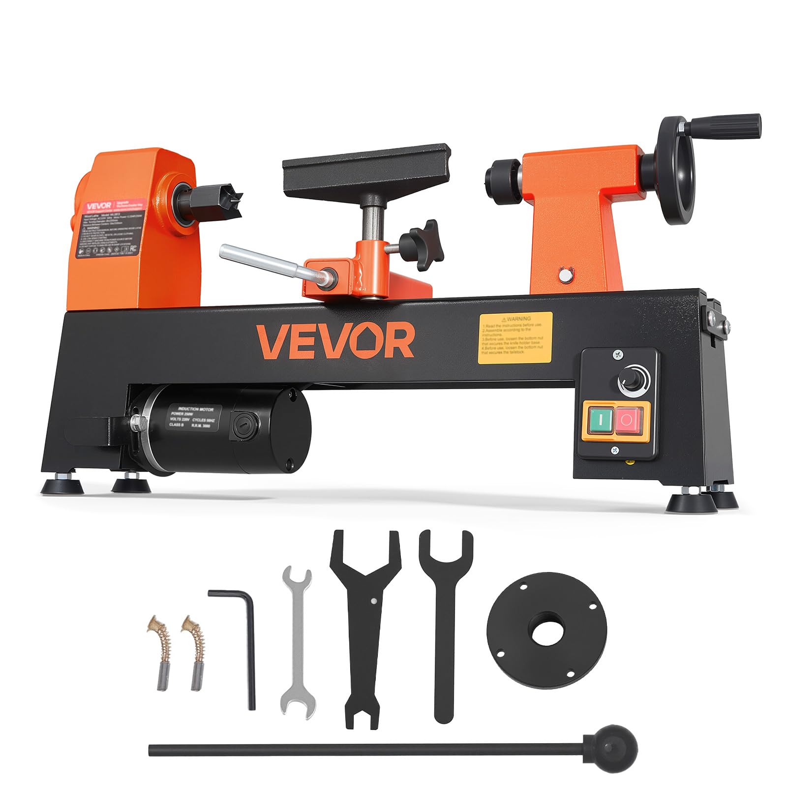 VEVOR Tornio per Legno da Banco 250 W 200 x 330 mm 150 a 3200 giri/min
