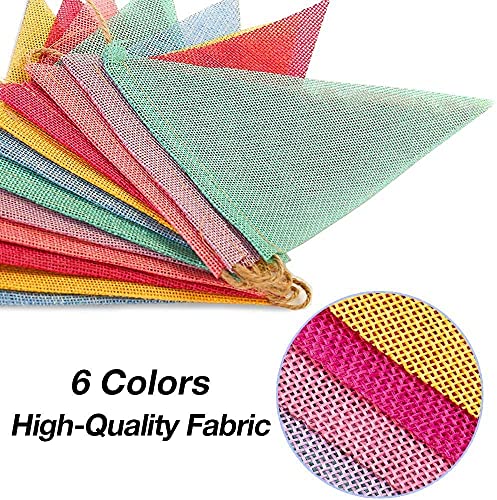 36 bandierine in tessuto multicolore a triangolo