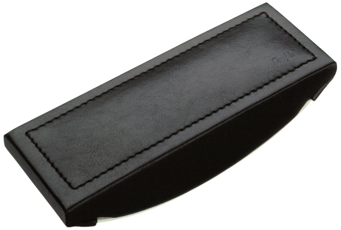 Läufer Ambiente MODENA 32016 - Tampone per timbri, 16,5 x 7 x 2,5 cm, in vera pelle, colore: Nero