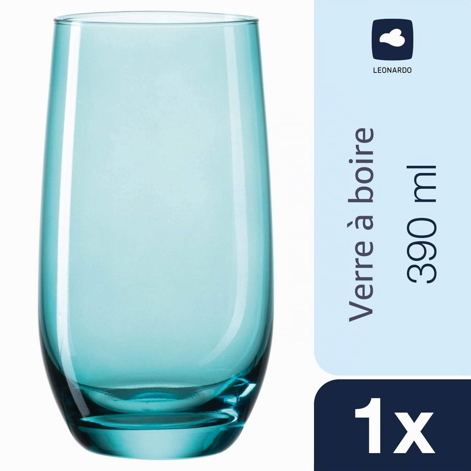 Leonardo Sora Lot de 6 Grands Verres à Eau lavables au Lave-Vaisselle Plusieurs Couleurs, Verre, Bunt 2, Grand modèle