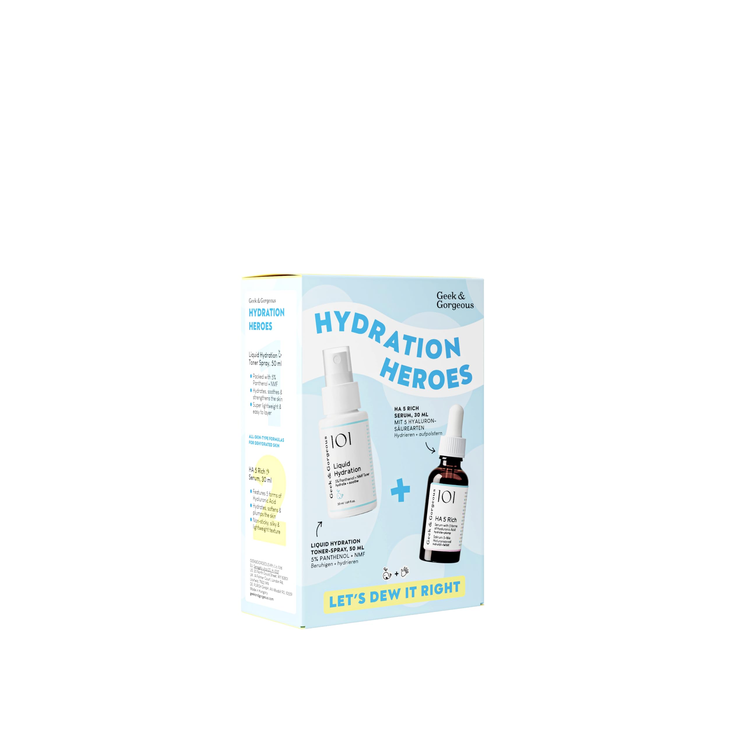 Geek & Gorgeous Hydration Heroes – Double Hydration Duo – HA 5 Rich (30 ml) + Liquid Hydration Mini (50 ml)