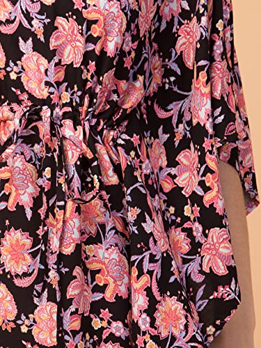 Image of Hive91 Floral Elegance: Rayon Kaftan with Fringes
