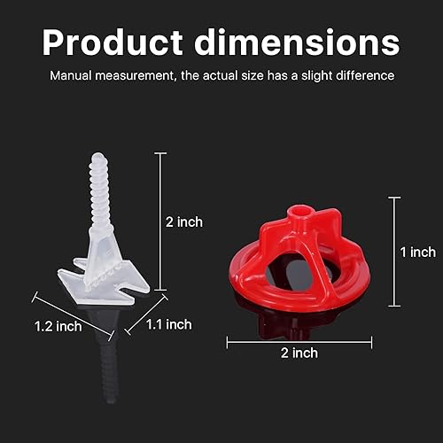 Miniatura 2 de azulejo anti-lippage y sistema de espaciado Sistema de nivelación de azulejos 116 "Baseplates y kit (116 pulgadas blanco300 Base+100 tapas)