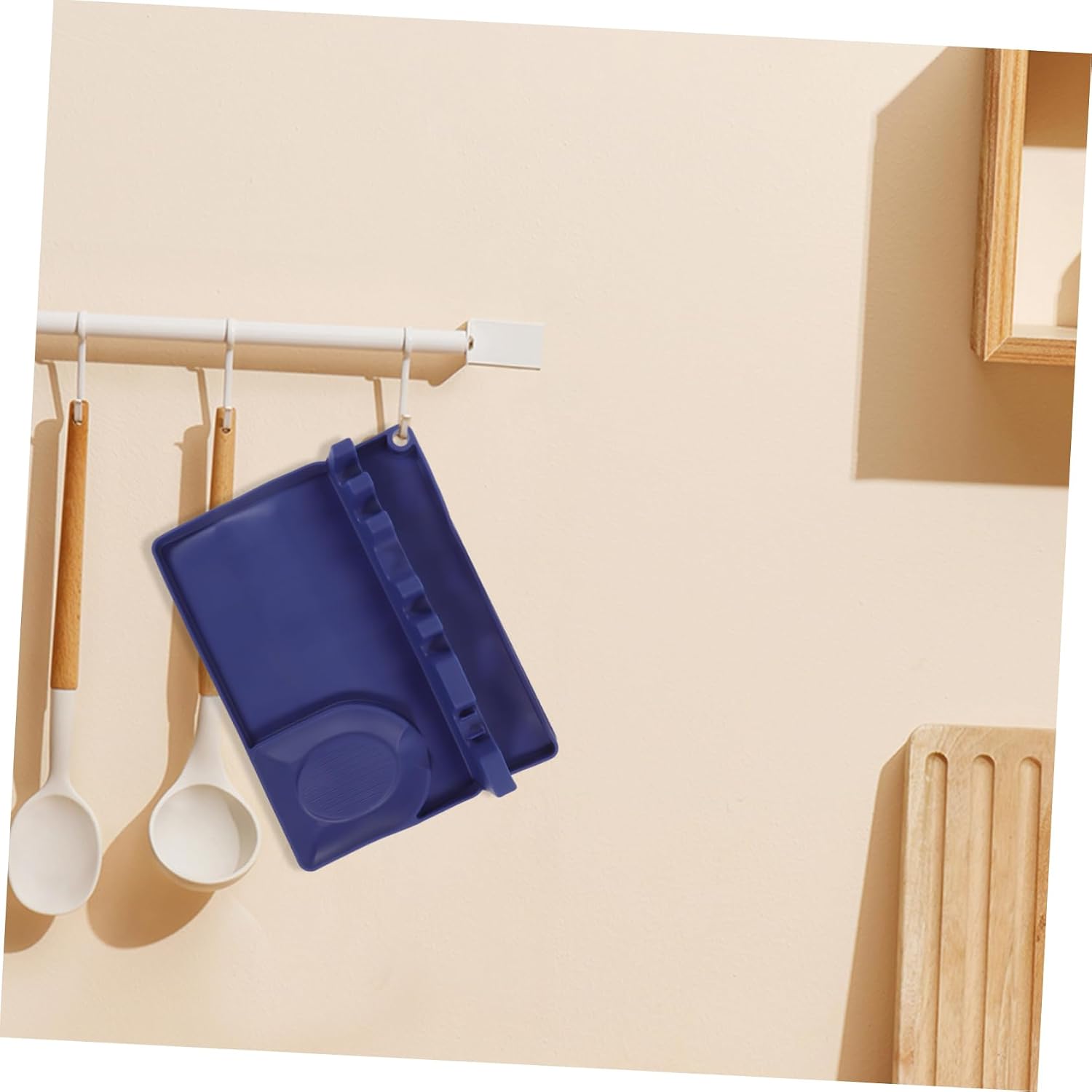 Cabilock Multipurpose Utensil Rest with Drip Pad Cavity Spoon Holder for Kitchen Organization Space Saving Design with Hanging for Spoons Ladles Spatulas and More