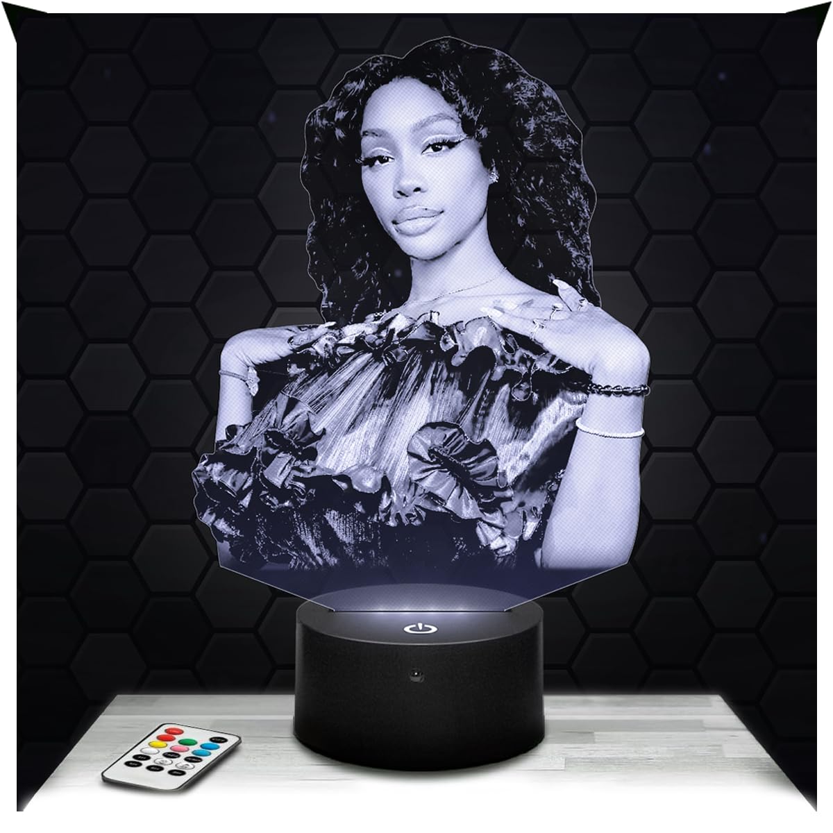 Lampephoto.fr - 3D Lamp SZA American R&B Singer-Songwriter, Touch LED Night Light, 3D Hologram Effect, Christmas Birthday Gift Idea for Men and Women, Bedroom Decoration Object — image 1