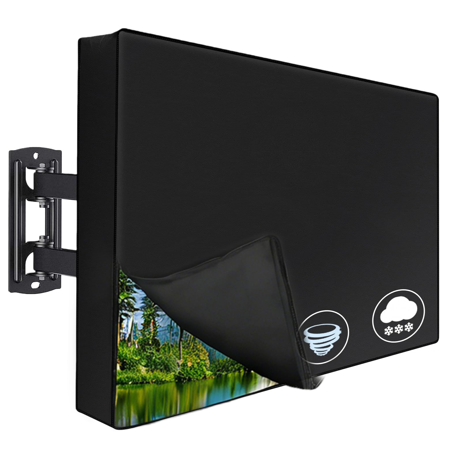 Housse de Protection pour TV Extérieur 600D Oxford PVC Heavy Duty 40-42 Pouces Étanche Anti-Poussière