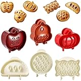 6PCS Mini Hand Pie Molds, Christmas Dough Presser Pocket Pie Molds Fits All Kinds of Festivals and Parties (White+Multicolor, Mini)