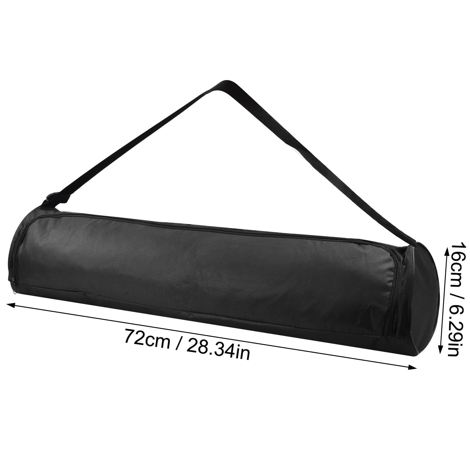 Borsa per tappetino da yoga, nera, 71,9x16 cm, impermeabile, tracolla regolabile