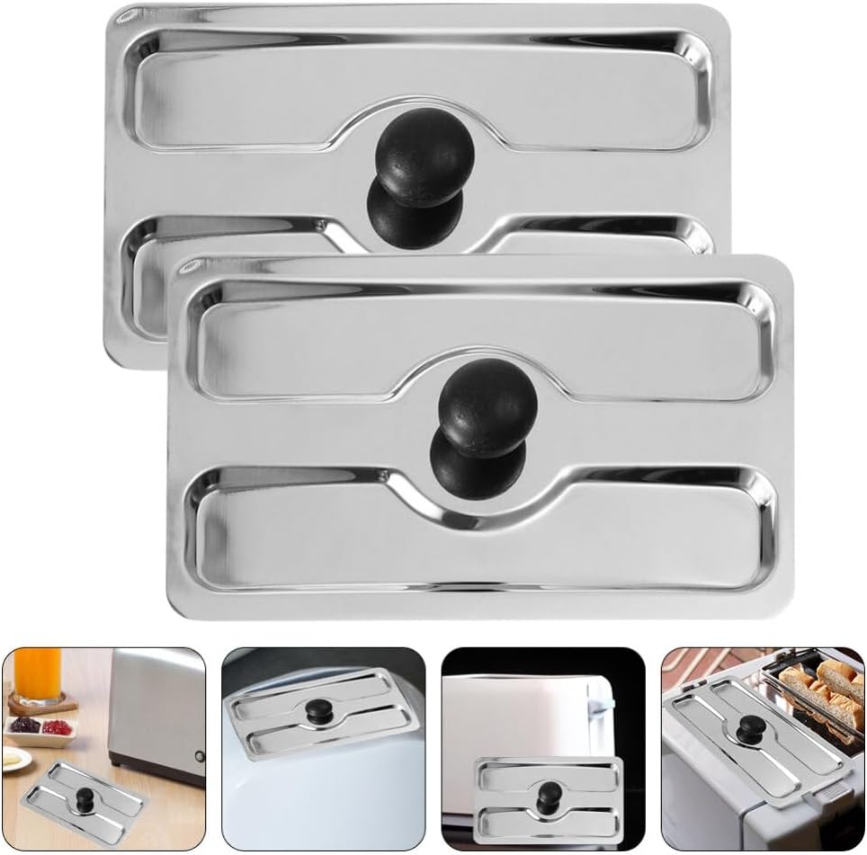 UPKOCH 2pcs Professional Toaster Upper Lid Stainless Steel Cover for Bread Maker Toaster Protector Practical Accessory for Kitchen Use